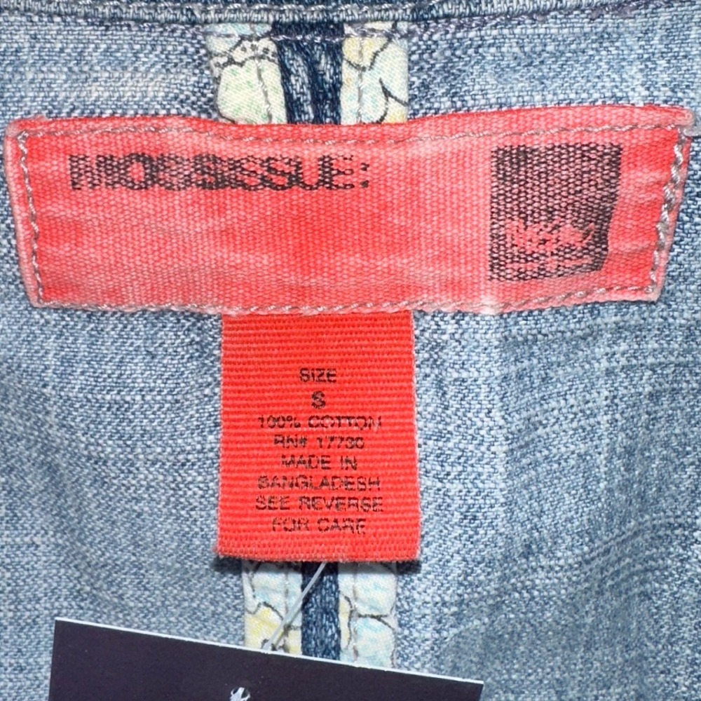Mossimo Light Wash Denim Blazer Jacket Y2K Tailored 100% Cotton Small - Picture 6 of 6